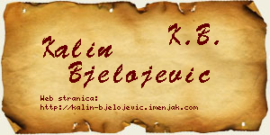 Kalin Bjelojević vizit kartica